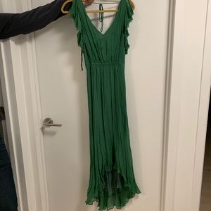 Anthropologie green maxi dress